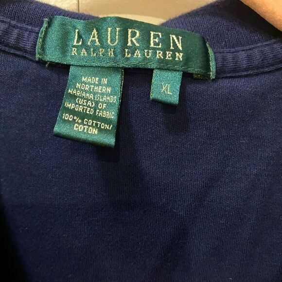 🌷lauren by Ralph Lauren🌷 Navy Blue Long Sleeve Polo Shirt   - Picture 5 of 6